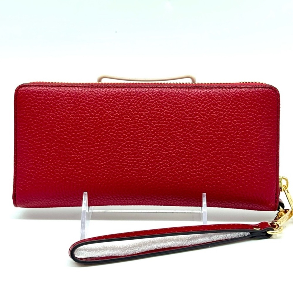 Michael Kors Large Jet Set Travel Signature Continental Wallet - Cherry - Picture 5 of 8